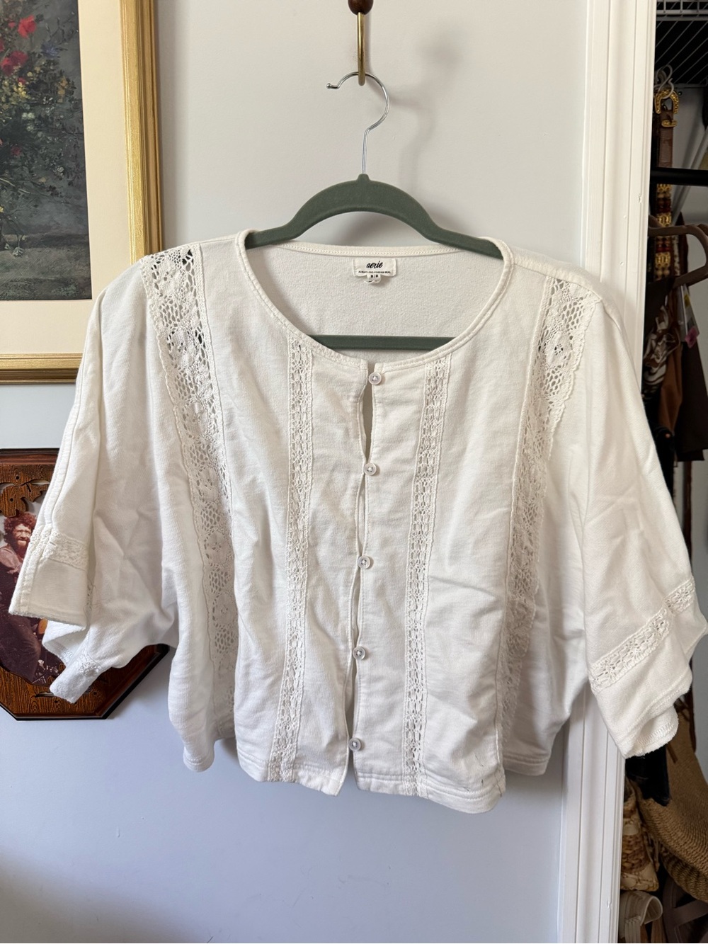 Aerie Crochet Button Front Women’s Top